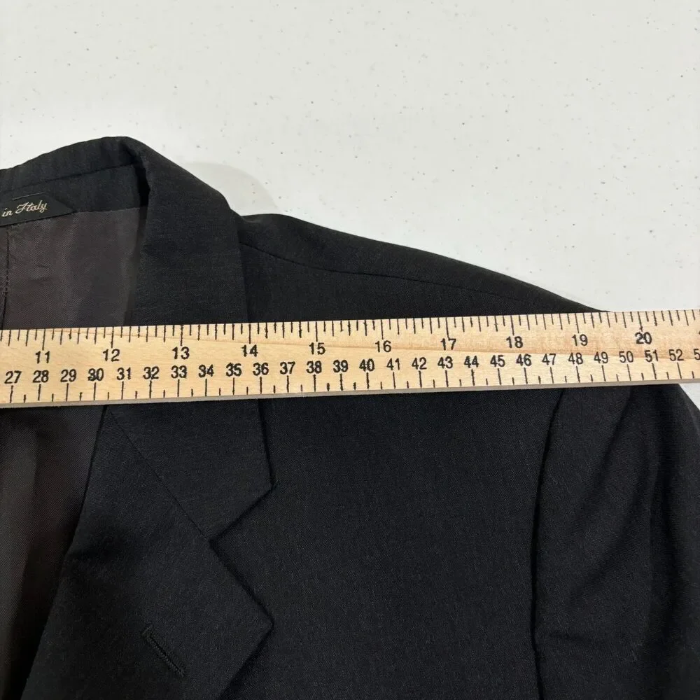 Ermenegildo Zegna Tessuto Charcoal Superfine Wool Blazer Sport Coat Men 56 Italy